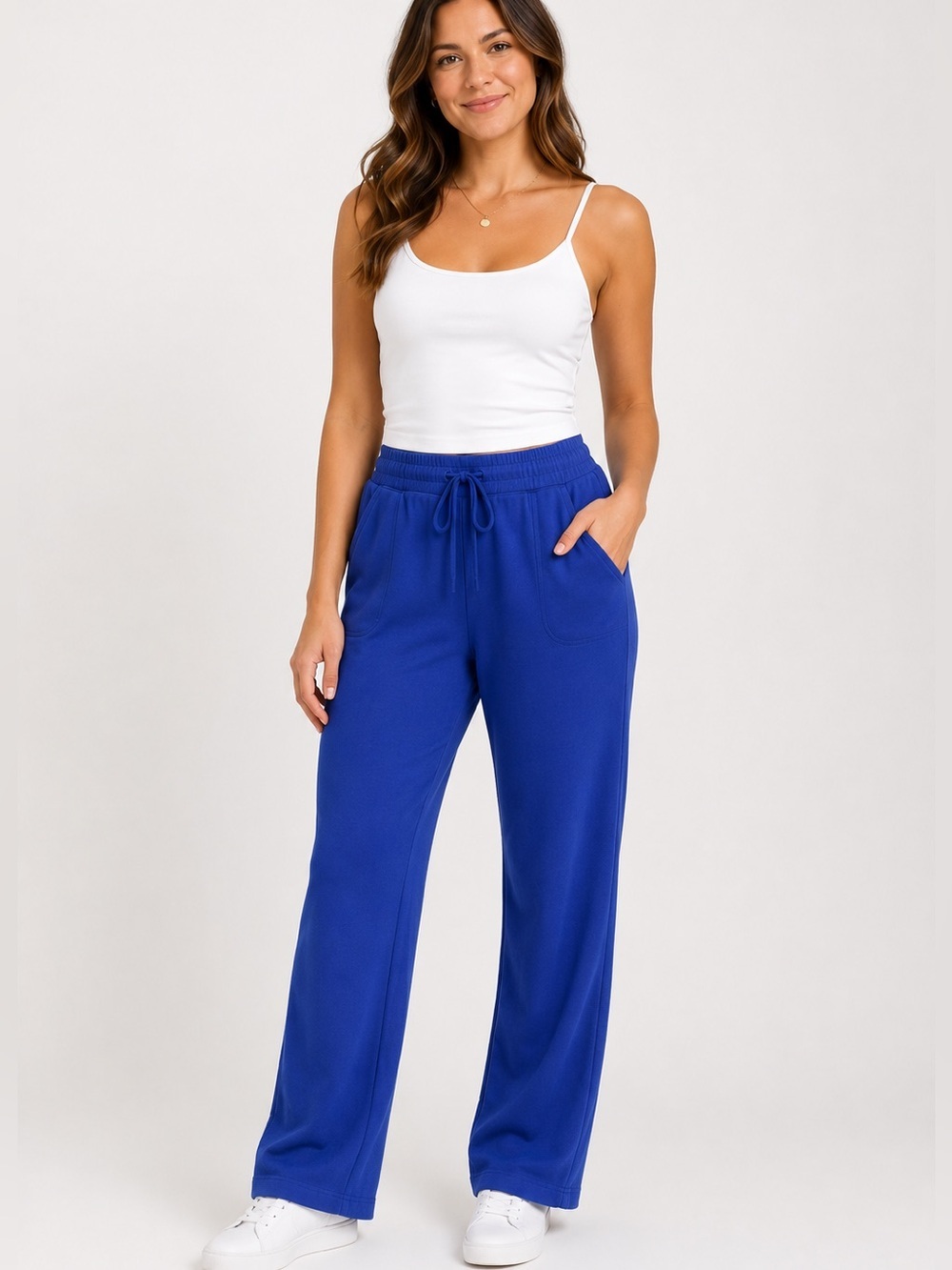 GreenTea NWT Royal Blue Fleece Lines SweatPants